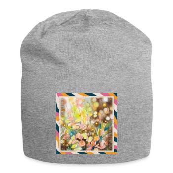 Richesse florale aquarelle - Bonnet en jersey - gris chiné - Devant