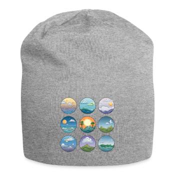 Circular Landscapes Sunrises - Jersey Beanie - heather grey - Front