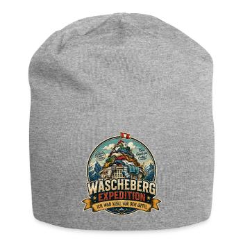 Wäscheberg Expedition – Lustiges Haushalts Motiv - Jersey-Beanie - Grau meliert - Vorne