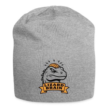Lizard Brain Lizard Profile Brain Psychology - Jersey Beanie - heather grey - Front