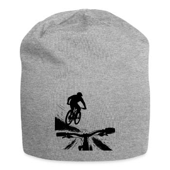 Point de vue du saut en descente en VTT - Conception de VTT - Bonnet en jersey - gris chiné - Devant