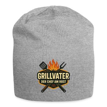 Grillvater – Der Chef am Rost - Jersey-Beanie - Grau meliert - Vorne