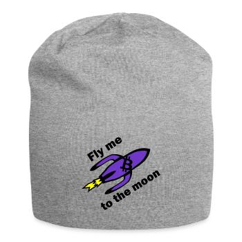 Bitcoin Rakete Violett - Jersey-Beanie - Grau meliert - Vorne