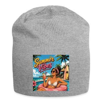 Ambiance estivale - Bonnet en jersey - gris chiné - Devant