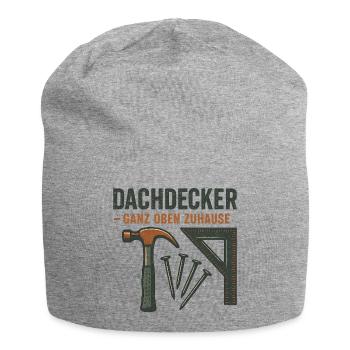 Dachdecker Ganz Oben Zuhause - Jersey-Beanie - Grau meliert - Vorne