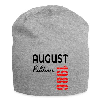 40. Geburtstag August 1986 - Jersey-Beanie - Grau meliert - Vorne