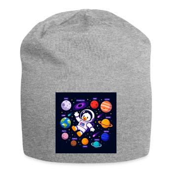 Astronaut Duck – Ente im Weltraum | Lustiges Space - Jersey-Beanie - Grau meliert - Vorne