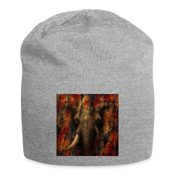 Colorful Abstract Elephant - Jersey Beanie - heather grey - Front
