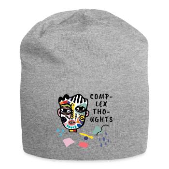 Pensées complexes Illustration abstraite de visage - Bonnet en jersey - gris chiné - Devant