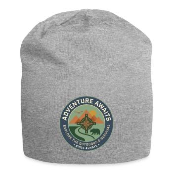 Abenteuer ruft Outdoor Survival Logo - Jersey-Beanie - Grau meliert - Vorne