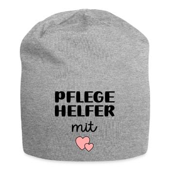Pflegehelfer - Jersey-Beanie - Grau meliert - Vorne
