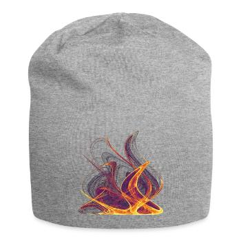 Die Sprache des Feuers – Fractal Art - Jersey-Beanie - Grau meliert - Vorne