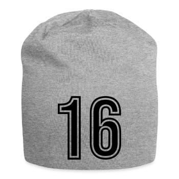 Symbole numérique 16 - Bonnet en jersey - gris chiné - Devant
