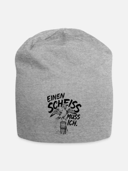 Einen Scheiss muss ich Sarkasmus schwarzer humor - Jersey-Beanie - Grau meliert