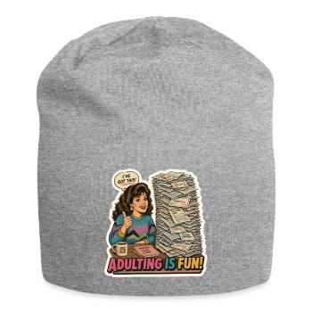 L’adulte, c’est amusant, drôle de l’art de mèmes rétro Bills - Bonnet en jersey - gris chiné - Devant