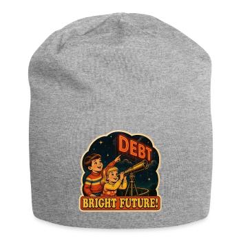 Bright Future Debt Satire Retro Poster - Jersey Beanie - heather grey - Front
