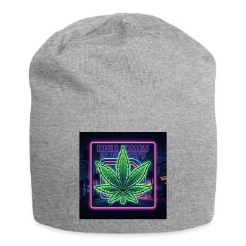 Neon CANNABIS Nights - Jersey Beanie - heather grey - Front