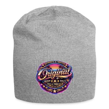 Retro 1980s Neon Synthwave Original 1980 Badge - Jersey-Beanie - Grau meliert - Vorne