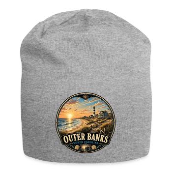 Outer Banks North Carolina Beach Vacation Sunset - Jersey Beanie - heather grey - Front