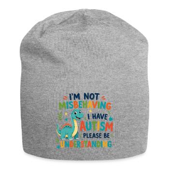 I don't behave badly I have autism - Jersey Beanie - heather grey - Front