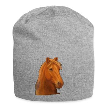 Pastel Horse - Jersey Beanie - heather grey - Front