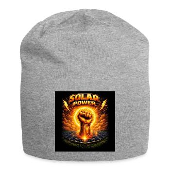 Solar Power Fist - Jersey Beanie - heather grey - Front