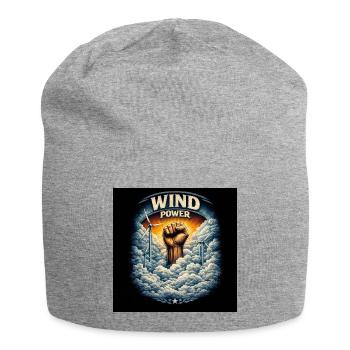 Le vent frappe sur les nuages - Bonnet en jersey - gris chiné - Devant