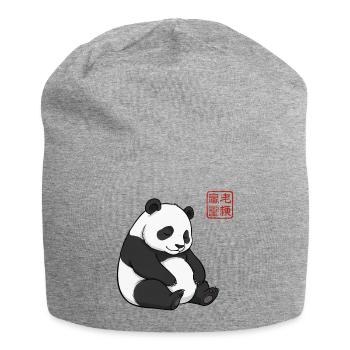 Sleepy Panda Cute Lazy Animal Lover Gift - Jersey Beanie - heather grey - Front