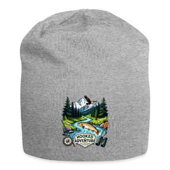 Accros à l’aventure : la pêche en rivière de montagne - Bonnet en jersey - gris chiné - Devant