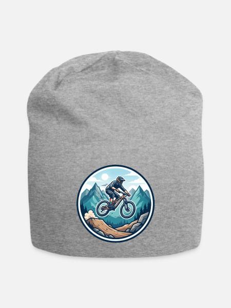 Bergabenteuer MTB Sticker - Jersey-Beanie - Grau meliert