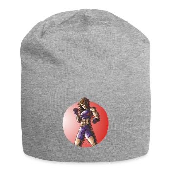 MMA Fighter Fitness Woman Design - Jersey Beanie - heather grey - Front