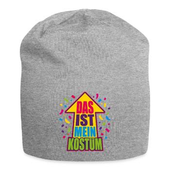 Das ist mein Kostüm – Bunter Faschings-Pfeil - Jersey-Beanie - Grau meliert - Vorne