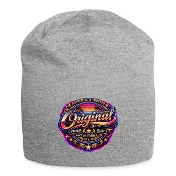 Insigne rétro Neon Synthwave des années 1980 Original 1986 - Bonnet en jersey - gris chiné - Devant