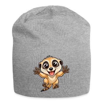 Cute meerkat jumps to you - Jersey Beanie - heather grey - Front