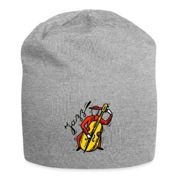 Jazz Kontrabass Musiker Design - Jersey-Beanie - Grau meliert - Vorne