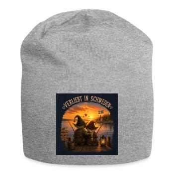 Verliebt in Schweden - Jersey-Beanie - Grau meliert - Vorne
