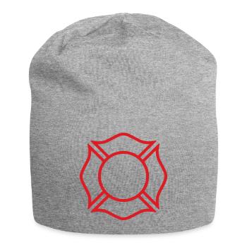 Symbole de sécurité du badge de ligne croisée maltais des pompiers - Bonnet en jersey - gris chiné - Devant