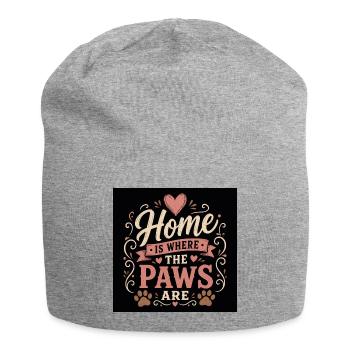 La maison, c’est là où sont les pattes - Bonnet en jersey - gris chiné - Devant