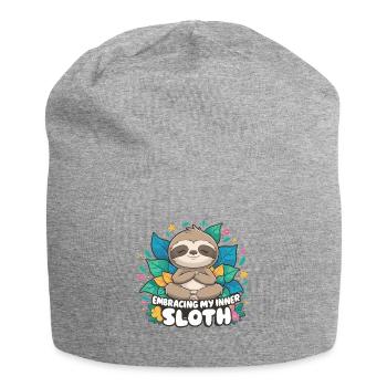 Mein Inner_Sloth umarmen - Jersey-Beanie - Grau meliert - Vorne