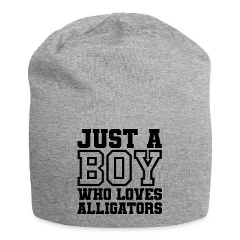 Just A Boy Who Loves Alligators – Alligator Fan De - Bonnet en jersey - gris chiné - Devant