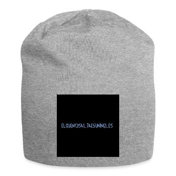 Blaues Handlettering auf Schwarz EL QUE NO SALTA  - Jersey-Beanie - Grau meliert - Vorne