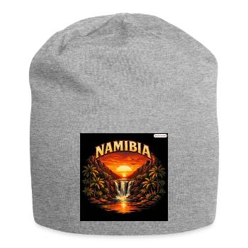 Namibia Sonnenuntergang Palmenfall - Jersey-Beanie - Grau meliert - Vorne