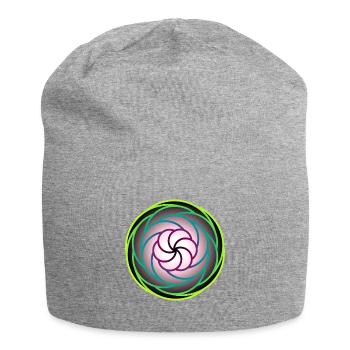 Tourbillon de néons dans une frénésie de couleurs - Bonnet en jersey - gris chiné - Devant