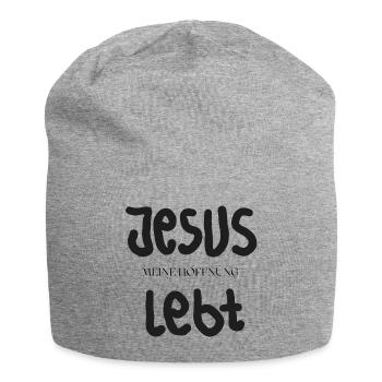 Jesus Meine Hoffnung Lebt - Jersey-Beanie - Grau meliert - Vorne