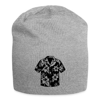 Hawaiihemd - Jersey-Beanie - Grau meliert - Vorne