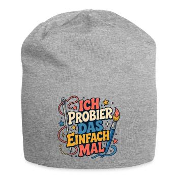 Ich probier das einfach mal - Jersey-Beanie - Grau meliert - Vorne