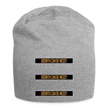 Growth Can Be Messy Personal Growth Quote Logo - Jersey Beanie - heather grey - Front