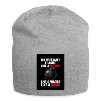 Eine Frau ist nicht zerbrechlich wie eine Blume, eine Bombe - Jersey-Beanie - Grau meliert - Vorne