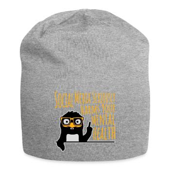Social Media Seriously Harms Mental Health Pinguin - Jersey-Beanie - Grau meliert - Vorne