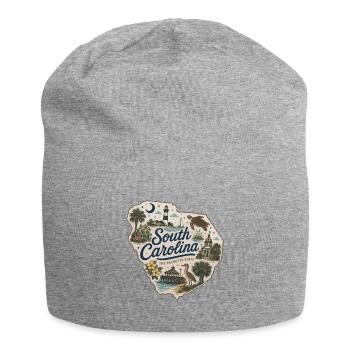 South Carolina Palmetto State Vintage Sticker - Jersey Beanie - heather grey - Front